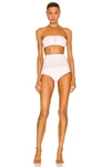 Alaïa Womens Blanc Optique Maillot Knit Bikini 6 In Blanc Optique