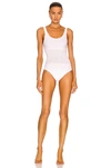 Alaïa Vienne Perforated Seamless One-piece Swimsuit In Blanc Optique