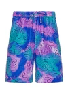 Isabel Marant Heloa Wide-leg Long-length Printed Swim Shorts In Green
