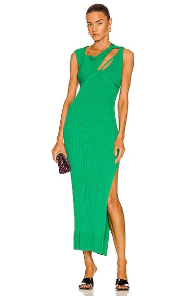 Aknvas Sevrine Cutout Sleeveless Midi Dress In Green