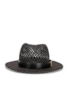 Valentino Black Vlogo Signature Fedora Hat In Nero