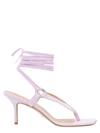 Stuart Weitzman 75mm Lalita Suede Thong Sandals In Purple