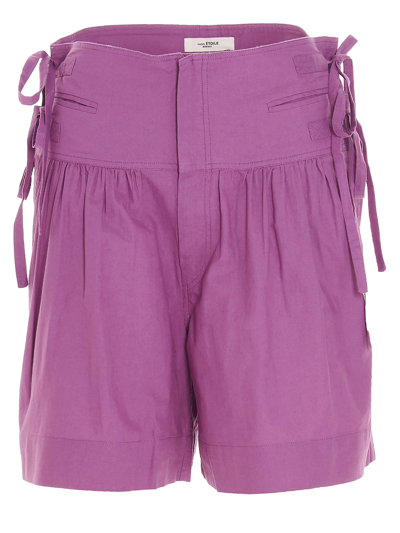 Isabel Marant Étoile Opala Pleated-detailing Shorts In Purple