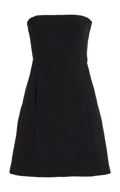 High Sport Nance Strapless Stretch-cotton Mini Dress In Black