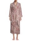 Natori Women's Chestnut Printed Plush Robe In Latte