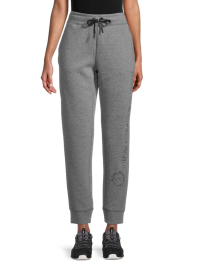 Karl Lagerfeld Women's Logo Heathered Joggers In Gray