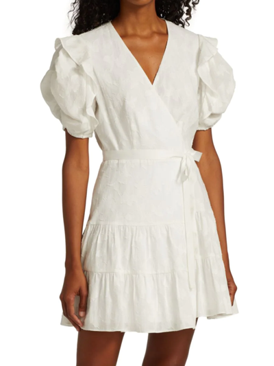 Tanya Taylor Women's Kimora Wrap Mini Dress In White