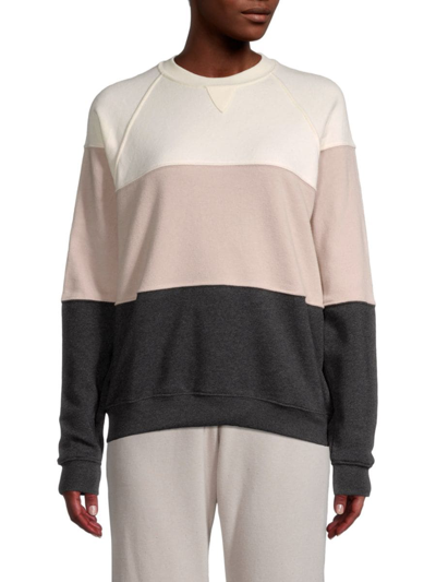 Donni. Women's Colorblock Fleece Sweatshirt In Multi