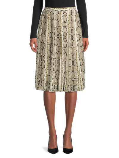 Wdny Women's Snakeskin-print Skirt In Neutrals