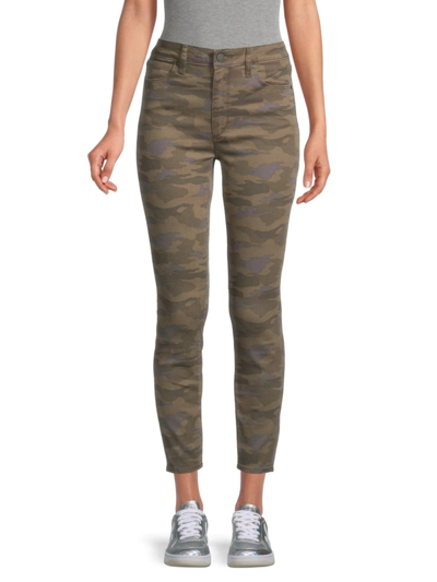 Articles Of Society Babies' Women's High-rise Camouflage Jeans In Eagle Camouflage