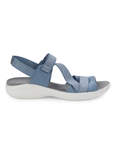 Bzees Chance Strappy Slingback Sandal In Dusty Blue Fabric