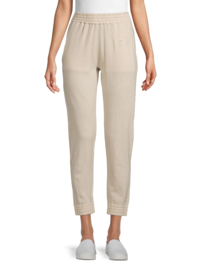 Rta Women's Sydney Wool & Cashmere Cropped Joggers In Neutrals