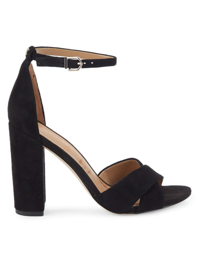 Sam Edelman Women's Yancy Block-heel Suede Sandals In Black