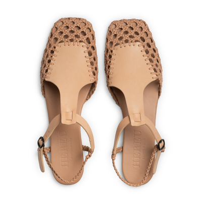 Hereu Reixa Hand-woven Flat T-bar Sandals In Natural