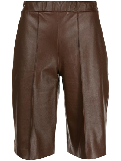 Rosetta Getty Grained Leather Shorts In Braun