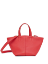 Mansur Gavriel Mini Tulipano Leather Top Handle Bag In Strawberry