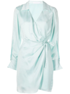 Jonathan Simkhai Standard Destiny Essentials Long Sleeve Wrap Dress In Freshwater