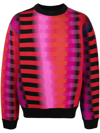 AGR FADED-STRIPES CREW-NECK JUMPER