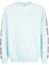 Moschino Logo-tape Crew Neck Sweatshirt In Blau