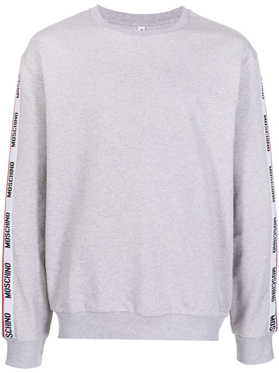 Moschino Underwear Arm Taped Sweatshirt Light Grey