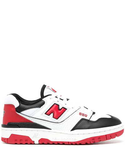 New Balance 550 Low-top Sneakers In White/team Red