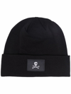 The North Face Jolly Roger-patch Knitted Beanie In Schwarz