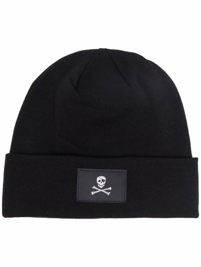 The North Face Jolly Roger-patch Knitted Beanie In Schwarz