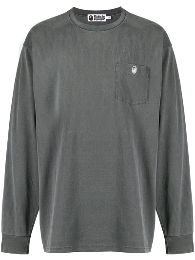 A Bathing Ape Pocket Cotton T-shirt In Grau