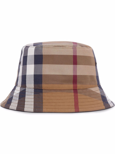 Burberry Check Cotton-canvas Bucket Hat In Brown