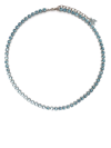 Amina Muaddi Silver-tone Crystal Necklace In Lilac,crystal