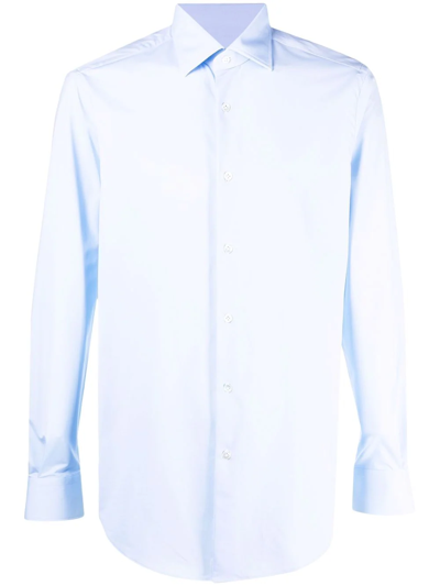 Pal Zileri Button-up Cotton Shirt In Blau