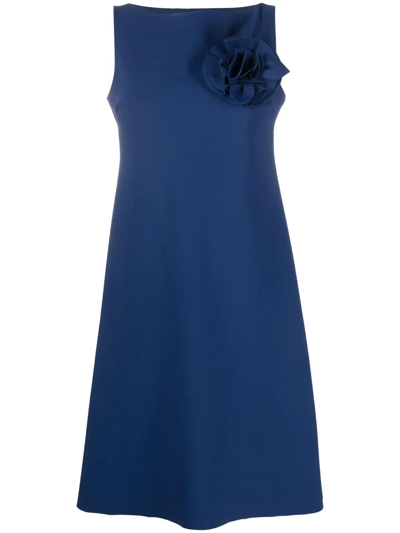 Le Petite Robe Di Chiara Boni Floral-appliqué A-line Dress In Blau