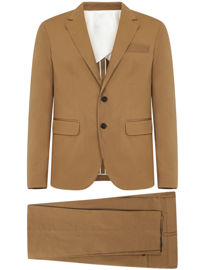 Dsquared2 Fitted Single-breasted Suit In Camel