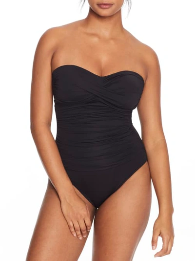 Anne Cole Signature Live In Color Bandeau One-piece In Black
