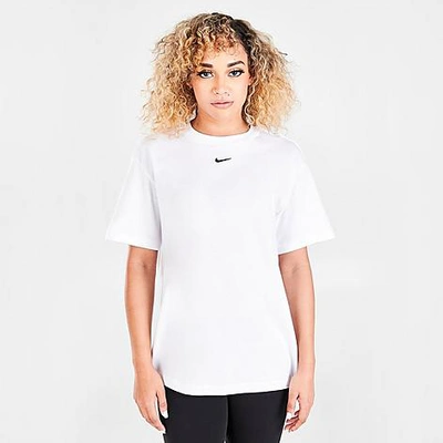 Nike Womens  Nsw Essential Lbr Crew T-shirt In White/black