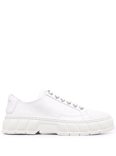 Viron Lace-up Eco Leather Trainers In Weiss
