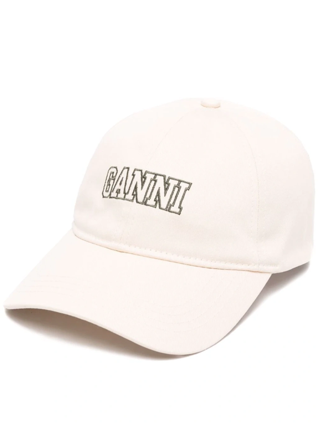 GANNI Software Heavy Cotton Cap Egret One Size in Neutral Ganni Caps - Washed Cotton Canvas Embroidered – LABELS main image 4