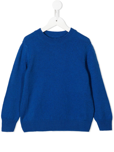 The Row Kid's Solid Cashmere Rib-knit Sweater In Blue