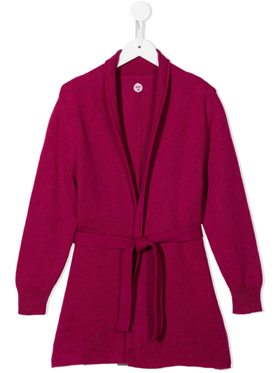 The Row Kids' Tie-waist Cashmere Cardigan In Pink