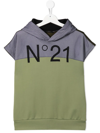 N°21 PANELLED HOODED T-SHIRT