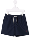 Ralph Lauren Kids' Logo-embroidered Drawstring Shorts In Blue