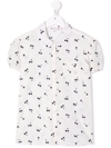 Bonpoint Cherry-print Short-sleeved Shirt In White