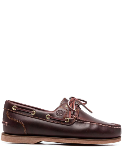 Timberland Classic Boat 2-eye Leather Shoes In Brown