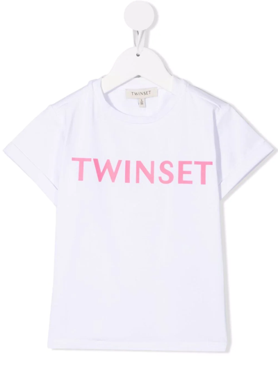 Twinset Kids' Logo-print Short-sleeved T-shirt In White