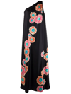 La Doublej One Shoulder Roy Dress In Daisy Placée Black
