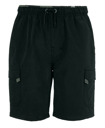 Univibe Kids' Big Boys Stone Dale Peached Pull On Cargo Shorts In Black