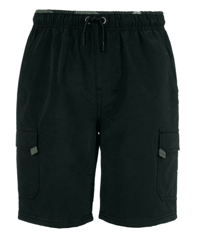 Univibe Big Boys Stone Dale Peached Pull On Cargo Shorts In Black