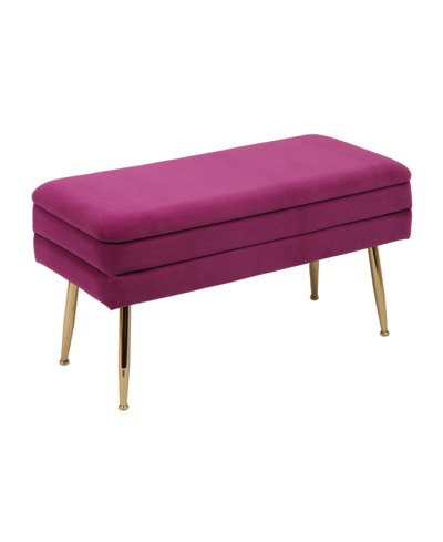 Tov Furniture Ziva Velvet Storage Bench In Pink
