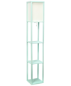 Lalia Home Column Shelf Floor Lamp With Linen Shade In Aqua