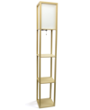 LALIA HOME COLUMN SHELF FLOOR LAMP WITH LINEN SHADE